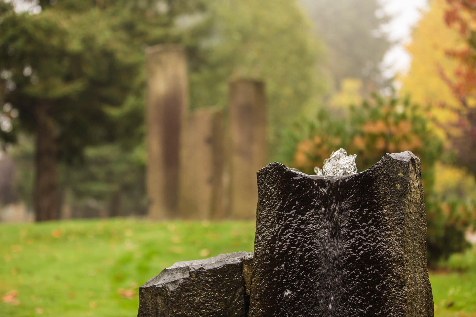 Chemeketa peace fountain close up.